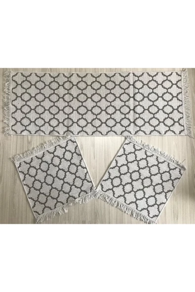 EFE Oto Koltuk Kilim Seti Çift Taraflı (GRİ-BEYAZ) - 2