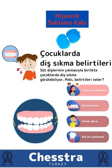 Kutulu Diş Çene Sıkma Gıcırdatma Gece Plağı Koruyucu Önleyici Dişlik Uyku Silikon Aparatı 2 Adet - 2