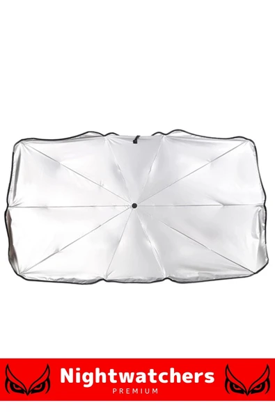 Uyumlu Titanyum Gümüş Kaplama UV Geçirmez Güçlü Çantalı Sağlam Araç İçi Ön Cam Şemsiye Güneşlik - 2