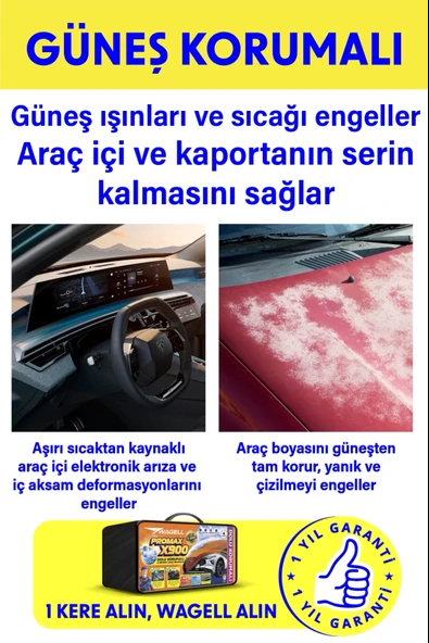PROWAG BMW 2 Serisi Active Tourer DOLU VE GÜNEŞ KORUMALI X900 Araba Brandası - Oto Çadır Örtü - 3