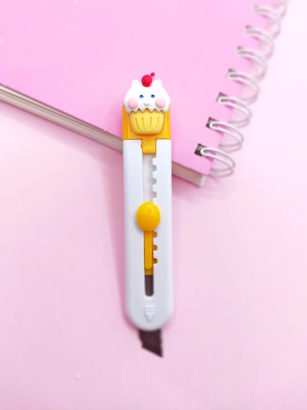 Mini Şekilli Maket Bıçağı - Sevimli Cupcake Kedi