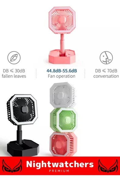 Deluxe Katlanabilir 2 Modlu Usb Şarjlı Sessiz Mini Fan Yelpazeli Pervaneli Soğutucu Vantilatör - 3