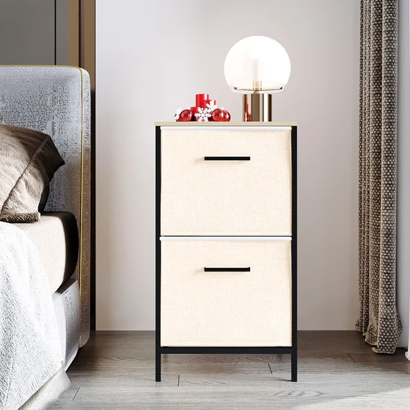 Çok Amaçlı Dolap 2 Çekmeceli Orta Boy Komodin Sehpa Çam 1607 - 5