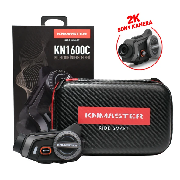 KNMASTER KN1600C Kameralı Motosiklet Bluetooth Intercom Kulaklık Seti
