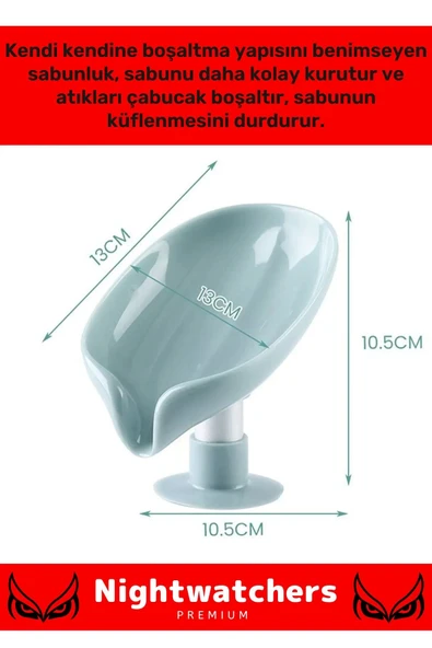 Şık Tasarım Tezgah Üstü Mutfak Banyo Bulaşık Lavabo Vantuzlu Su Tutmaz Giderli Katı Sabunluk - 2