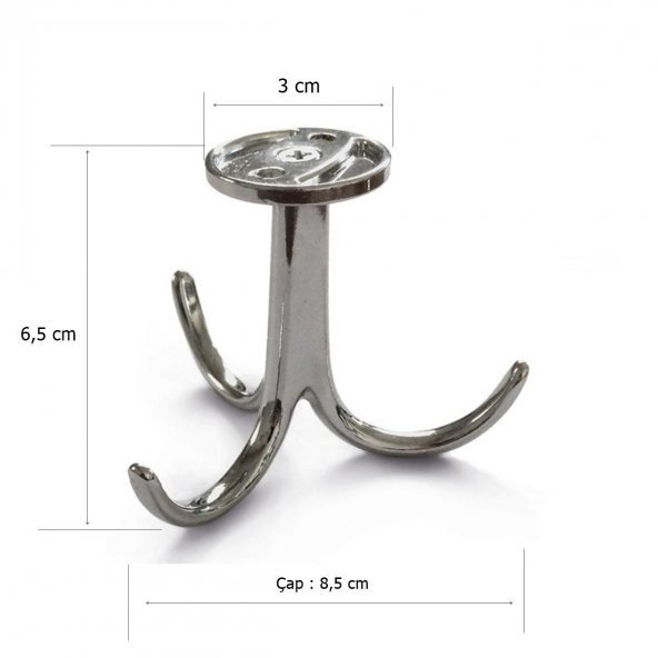 Çapari Kanca Askı Vestiyer Portmanto Elbise Askısı Krom - 2