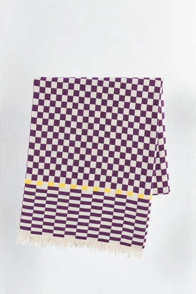%100 Pamuklu Jakarlı Dama Desenli Çift Kişilik Pike 220x240 - 4