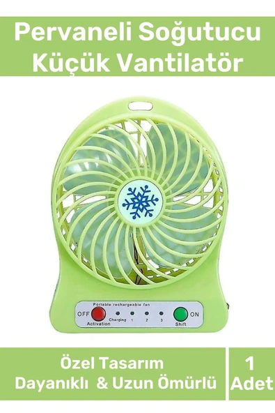 Premium Usb Şarjlı 3 Kademeli Sessiz Taşınabilir Mini Fan Pervaneli Soğutucu Küçük Vantilatör