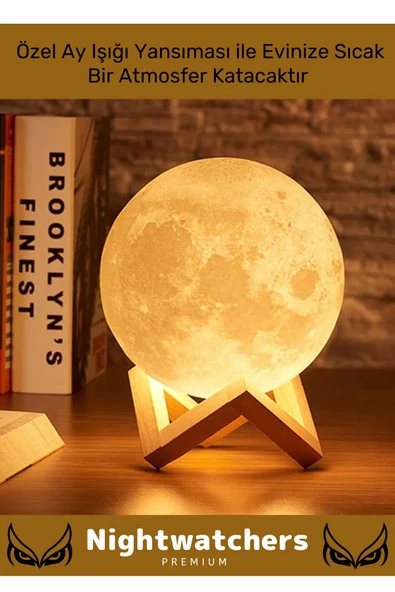 Özel Üretim Çevre Korumalı 3d Standlı Küre Dekoratif Yüksek Performanslı Led Ay Gece Masa Lambası - 4