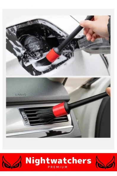 Deluxe Seri Pratik Islak Kuru Otomobil Oto Araç Araba Klima Temizlik Detay Fırçası 5+1 Set - 3