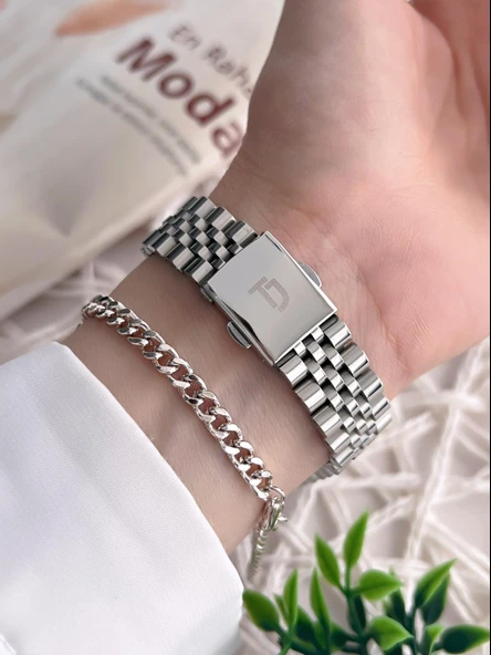 Tom Jones Çelik Kordon Kararma Renk Atma Yapmaz 3 Atm Suya Dayanıklı Kadın Kol Saati BTJ.1.1368.1 - Resim 3