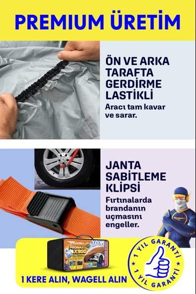 PROWAG BMW 320 Sedan DOLU VE GÜNEŞ KORUMALI X900 Araba Brandası - Oto Çadır Örtü - 7