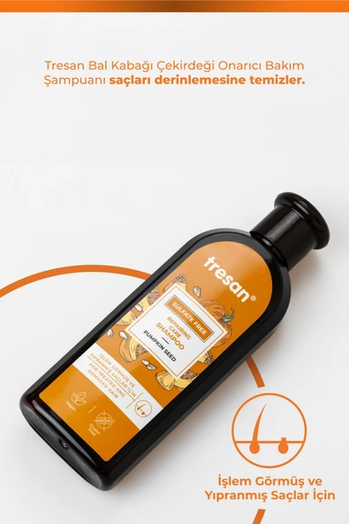 Tresan Bal Kabağı Çekirdeği Onarıcı Sülfatsız Bakım Şampuanı 300 ml - 4