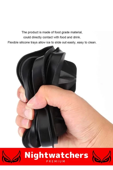 Deluxe Seri 4 Gözlü Kırılmaz Esnek Silikon Kokteyl İçecek Elmas Şekilli Buz Yapma Kalıbı Buzluk - 3