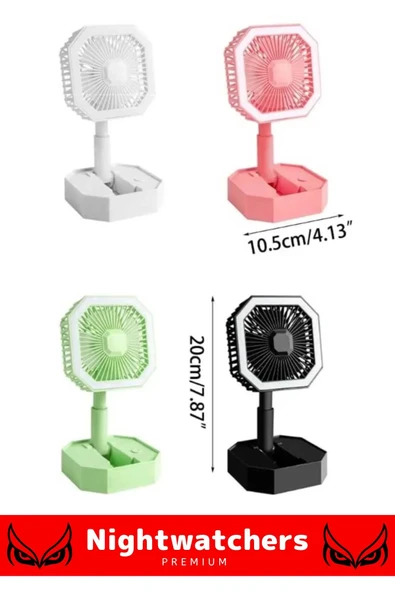 Deluxe Katlanabilir 2 Modlu Usb Şarjlı Sessiz Mini Fan Yelpazeli Pervaneli Soğutucu Vantilatör - 2