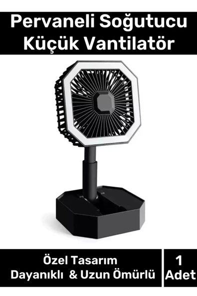 Deluxe Katlanabilir 2 Modlu Usb Şarjlı Sessiz Mini Fan Yelpazeli Pervaneli Soğutucu Vantilatör
