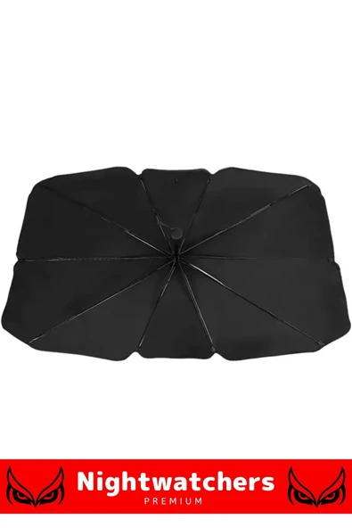 Uyumlu Titanyum Gümüş Kaplama UV Geçirmez Güçlü Çantalı Sağlam Araç İçi Ön Cam Şemsiye Güneşlik - 5