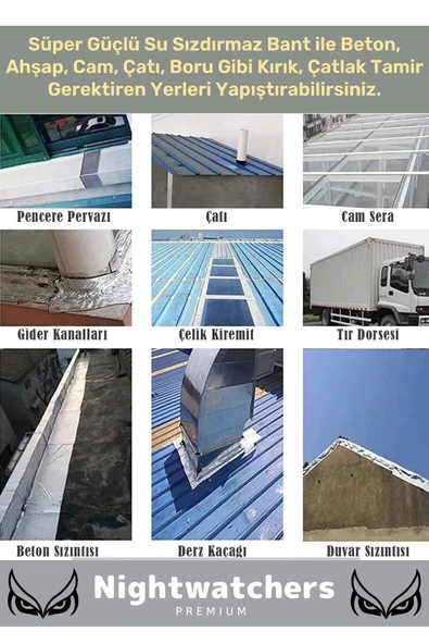 Özel Üretim Çok Amaçlı Su Geçirmez Sızdırmaz Güçlü Dayanıklı Izolasyon Gri Tamir Bandı 48 Mm 10 Mt 4 - 2