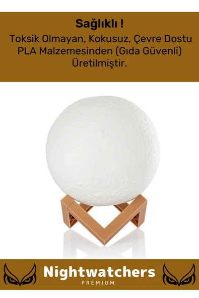 Özel Üretim Çevre Korumalı 3d Standlı Küre Dekoratif Yüksek Performanslı Led Ay Gece Masa Lambası - 2