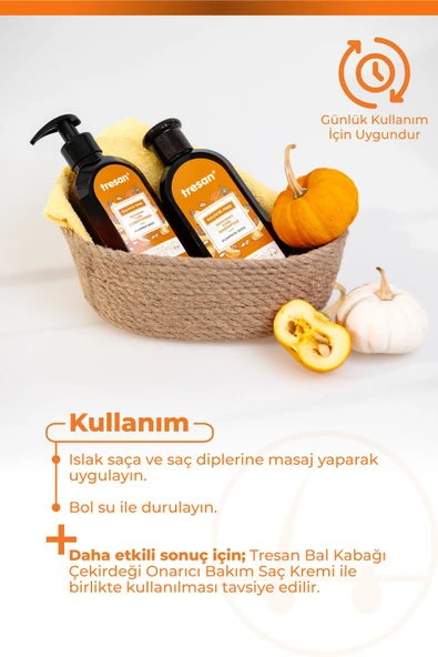 Tresan Bal Kabağı Çekirdeği Onarıcı Sülfatsız Bakım Şampuanı 300 ml - 6