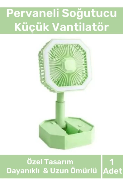 Deluxe Katlanabilir 2 Modlu Usb Şarjlı Sessiz Mini Fan Yelpazeli Pervaneli Soğutucu Vantilatör