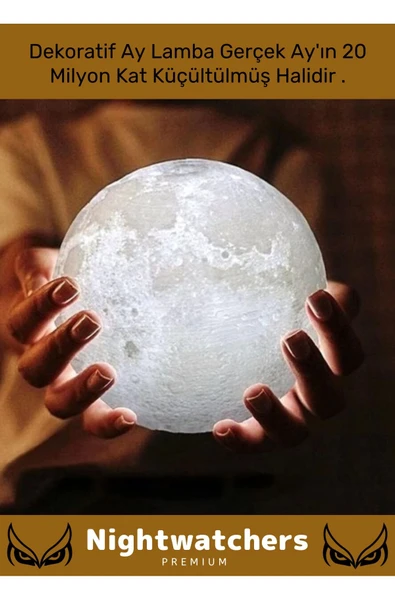 Özel Üretim Çevre Korumalı 3d Standlı Küre Dekoratif Yüksek Performanslı Led Ay Gece Masa Lambası - 3