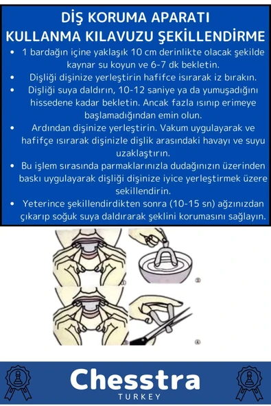 Kutulu Diş Çene Sıkma Gıcırdatma Gece Plağı Koruyucu Önleyici Dişlik Uyku Silikon Aparatı 2 Adet - 3