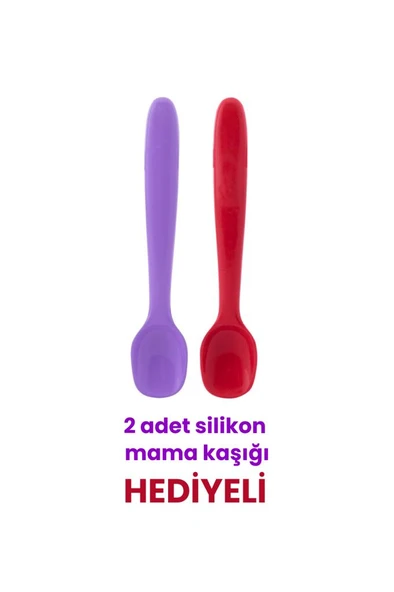 Silicolife Eğimli Mama Kasesi, Vakum Tabanlı Bebek Çocuk Eğimli Mama Tabağı - 2 Mama Kaşığı Hediyeli - 3