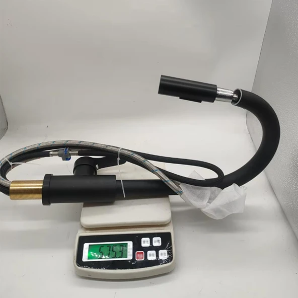 Venita Siyah Spiralli Mutfak Eviye Bataryası Dekor Musluk Çift Akış Sistemli - Resim 5