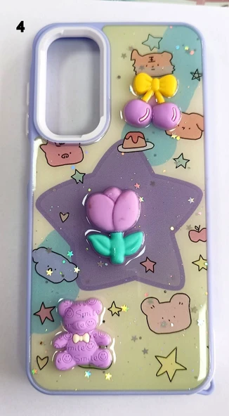 Samsung Galaxy A54 Uyumlu Kabartmalı Süslü Kamera Korumalı Lüks Kılıf - Resim 4