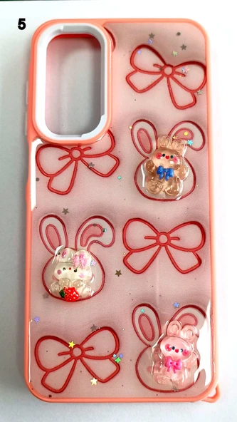 Samsung Galaxy A15 Uyumlu Kabartmalı Süslü Kamera Korumalı Lüks Kılıf - Resim 5