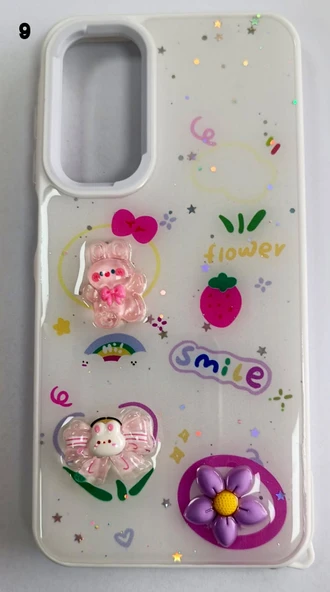 Samsung Galaxy A54 Uyumlu Kabartmalı Süslü Kamera Korumalı Lüks Kılıf - Resim 9