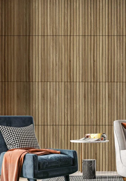 Renkli Duvarlar 1m² (50cmx50cm 4 Adet)Kahverengi 3D ABS PVC Malzeme Dayanıklı Duvar Paneli Silinebilir Lambiri Panel - Resim 3