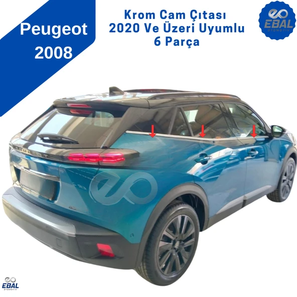 Peugeot 2008 2 Krom Cam Çıtası 6 Parça 2020 ve Üzeri P.Çelik - 4