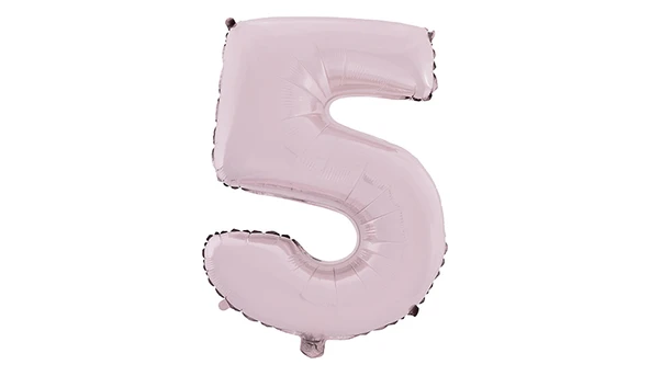 5 Rakam Mat Pembe Folyo Balon 26 inç 66 cm