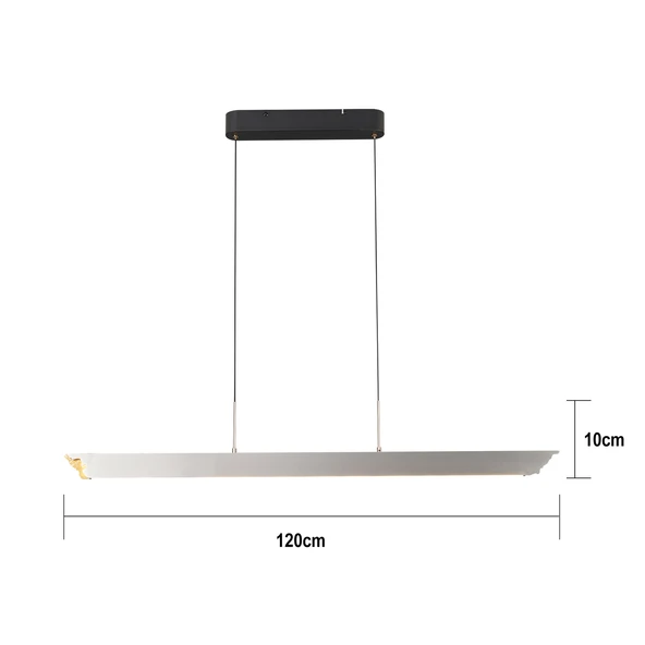 Apliqa Late Gri Sıralı Yemek Masası Üstü 30 Watt Modern Sarkıt Salon Led Avize - Resim 6