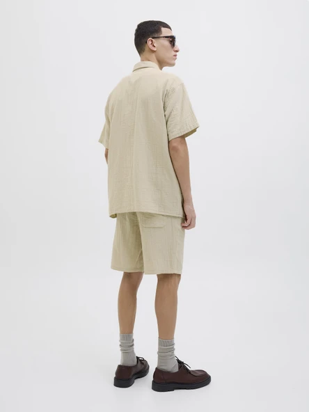 JACK JONES Erkek Pamuklu Kısa Kollu Gömlek 12274798 - Resim 4