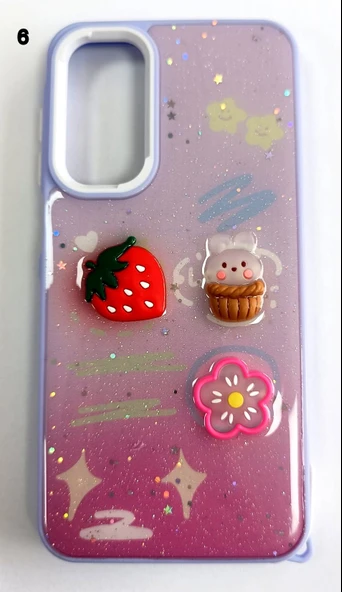 Samsung Galaxy A05 Uyumlu Kabartmalı Süslü Kamera Korumalı Lüks Kılıf - Resim 6