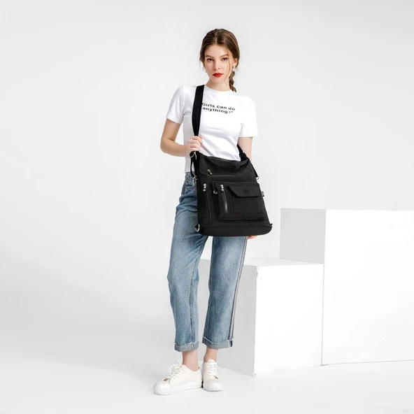 Smart Bags Hem Sırt Hem Omuz Kadın Çantası 1205 A.Gri - 6