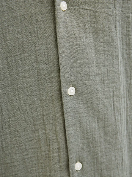 JACK JONES Erkek Pamuklu Kısa Kollu Gömlek 12274798 - Resim 6