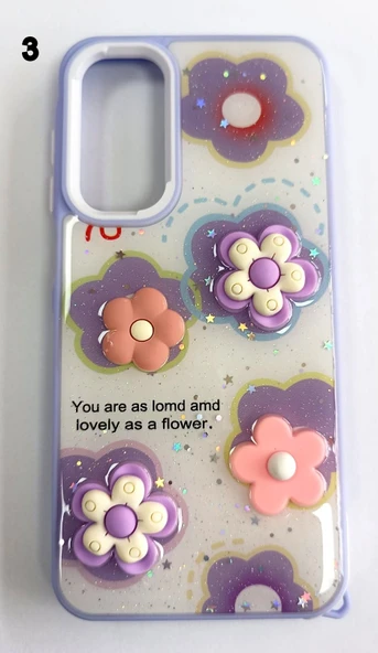 Samsung Galaxy A24 Uyumlu Kabartmalı Süslü Kamera Korumalı Lüks Kılıf - Resim 3