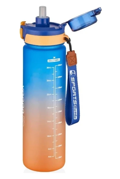 pipetli askılı 1000 ml suluk vagon plastic bottle matara 1 litre