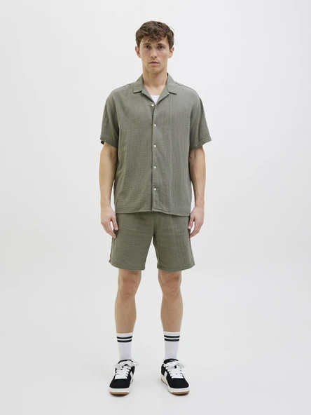 JACK JONES Erkek Pamuklu Kısa Kollu Gömlek 12274798 - Resim 2