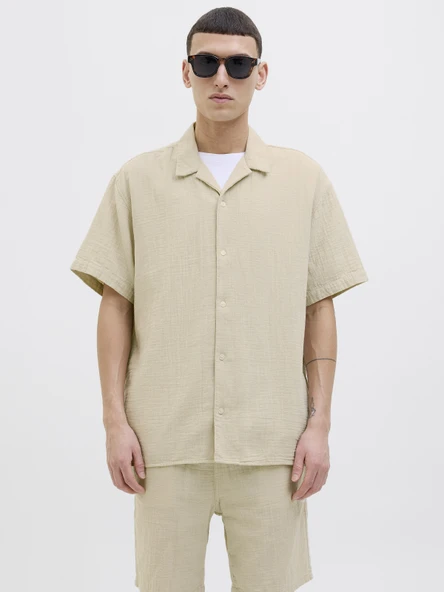 JACK JONES Erkek Pamuklu Kısa Kollu Gömlek 12274798 - Resim 2