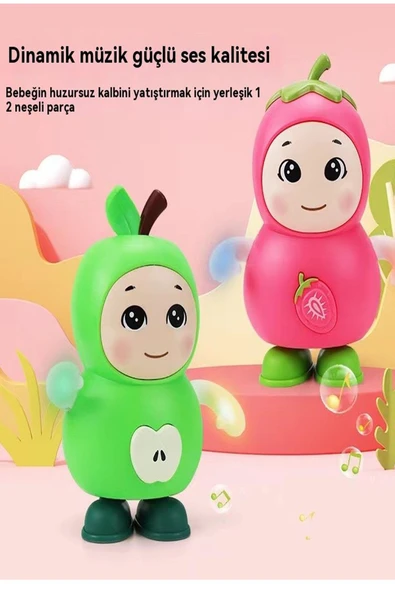 Işıklı ve Müzikli Danseden Çilek Oyuncak – 17 cm, Minikler İçin Eğlencenin Adı! - 7