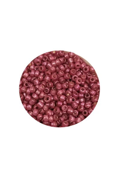 Dökme Cam Kum Boncuk (11/0) 2 mm - 20 Gram -  Koyu Pembe - BNC011 - 2