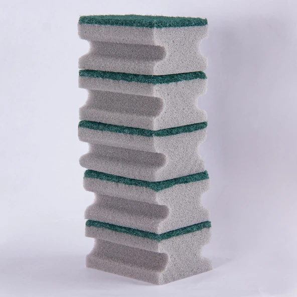 Everklean 90'lı Oluklu Gri Ekonomik Tırnak Korumalı Bulaşık Süngeri - 4