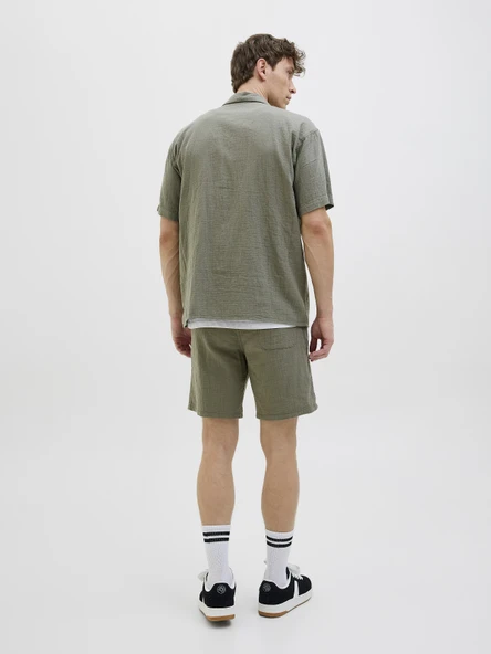 JACK JONES Erkek Pamuklu Kısa Kollu Gömlek 12274798 - Resim 7