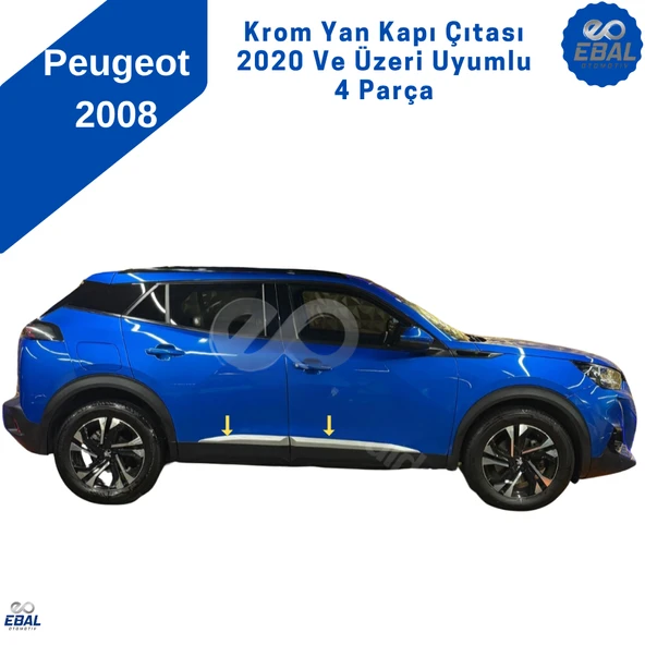 Peugeot 2008 Krom Yan Kapı Çıtası 4 Parça 2020 Üzeri P.Çelik - Resim 3