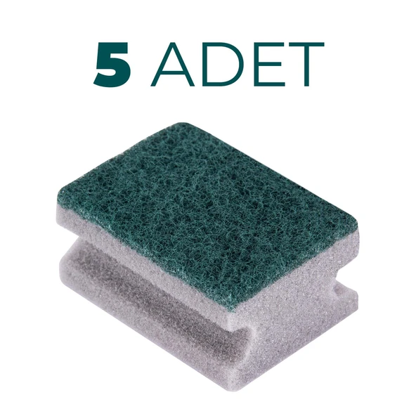Sünger Oluklu Gri 5'li Everklean Gri 17x8